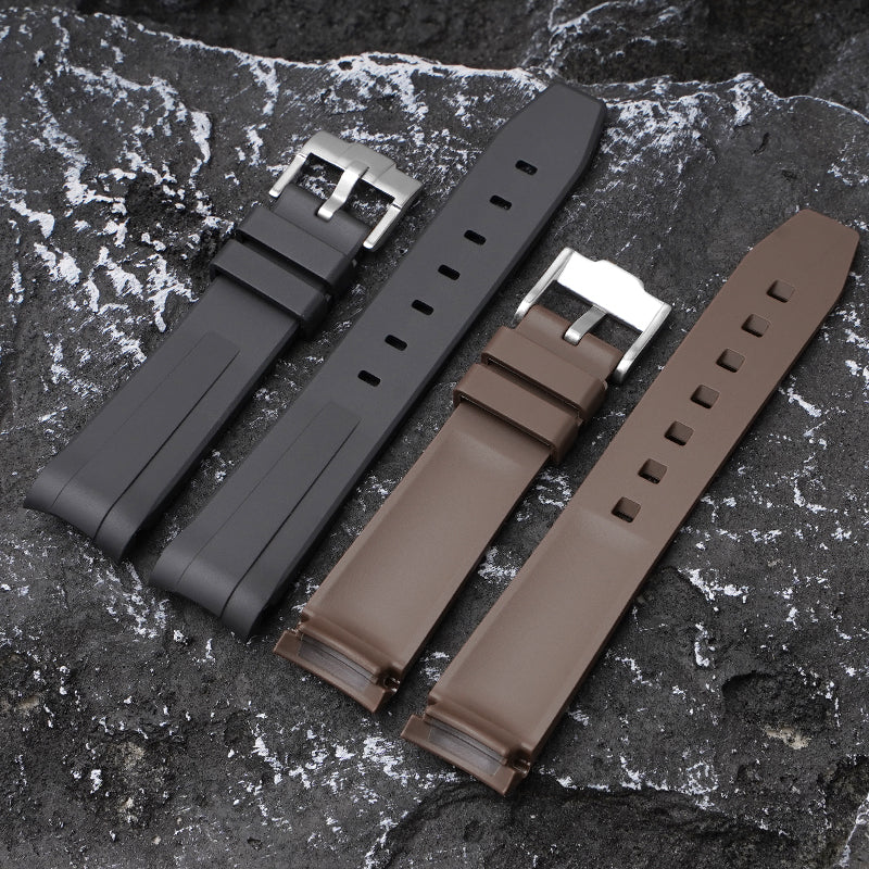 Curved Silicone Strap - Brown